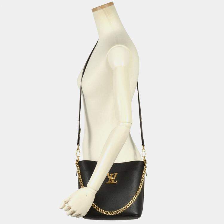 Pre Owned Louis Vuitton Rock & Walk Black Leather Shoulder Bag