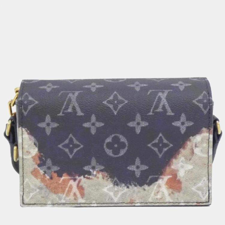 Pre Owned Louis Vuitton Steamer Wearable Wallet Ancre, Blue Monogram Bleach Canvas Shoulder Bag