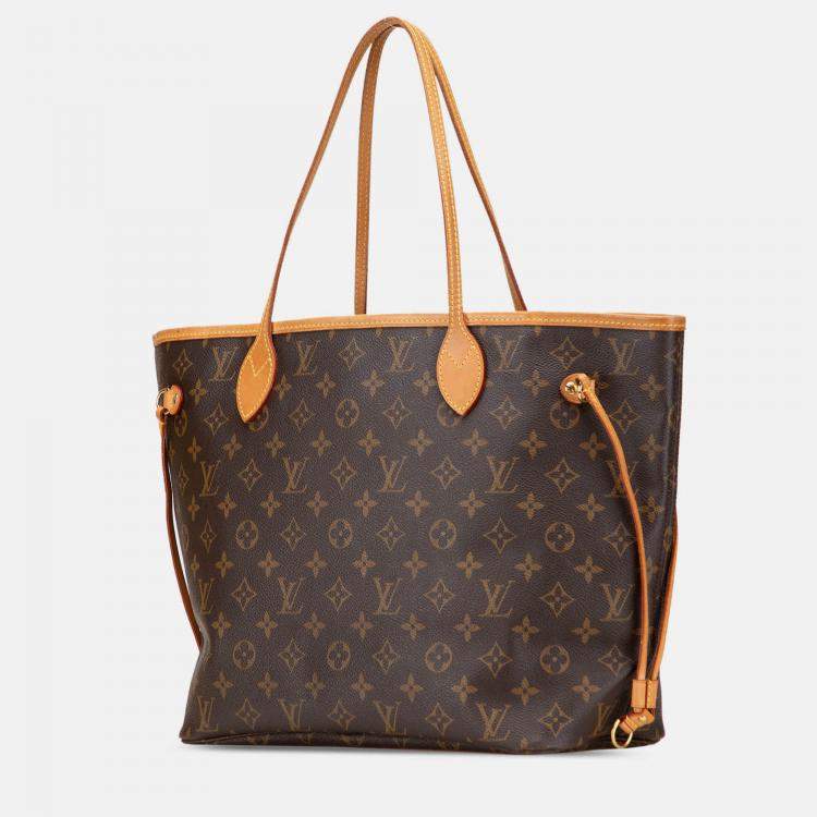 Pre Owned Louis Vuitton Brown Monogram Neverfull MM