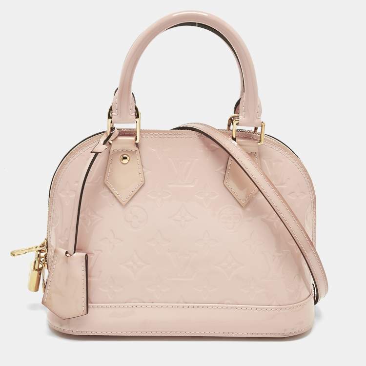 Pre Owned Louis Vuitton Rose Florentine Monogram Vernis Alma BB Bag