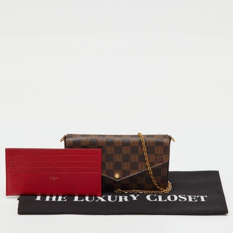 Pre Owned Louis Vuitton Damier Ebene Canvas Pochette Felicie Bag