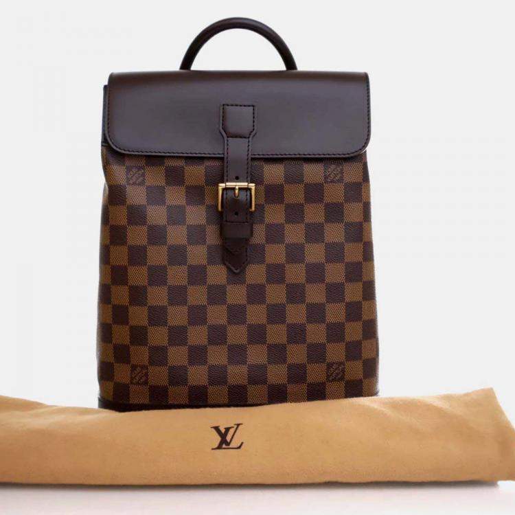 Pre Owned Louis Vuitton Soho Vintage Brown Damier Ebene Coated Canvas Backpack