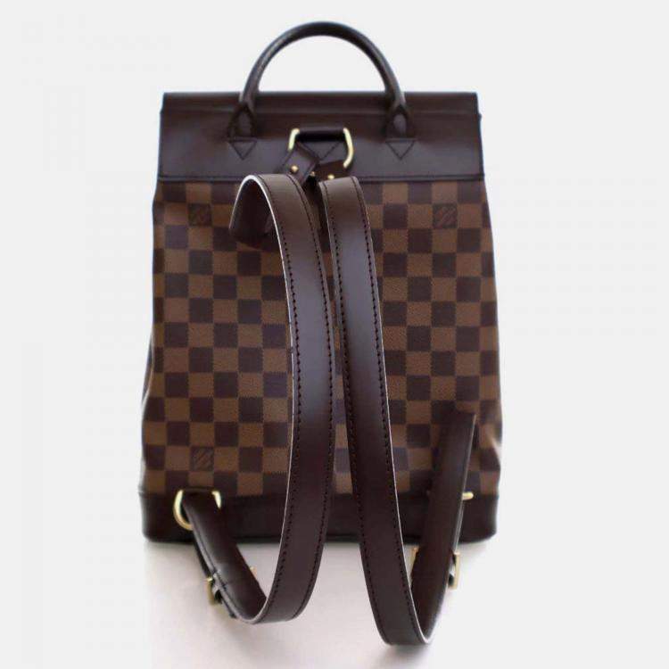 Pre Owned Louis Vuitton Soho Vintage Brown Damier Ebene Coated Canvas Backpack