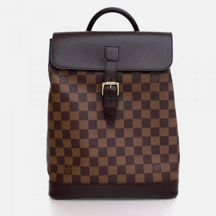 Pre Owned Louis Vuitton Soho Vintage Brown Damier Ebene Coated Canvas Backpack