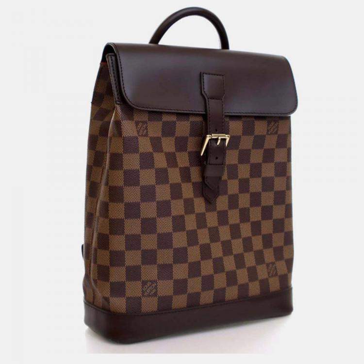 Pre Owned Louis Vuitton Soho Vintage Brown Damier Ebene Coated Canvas Backpack