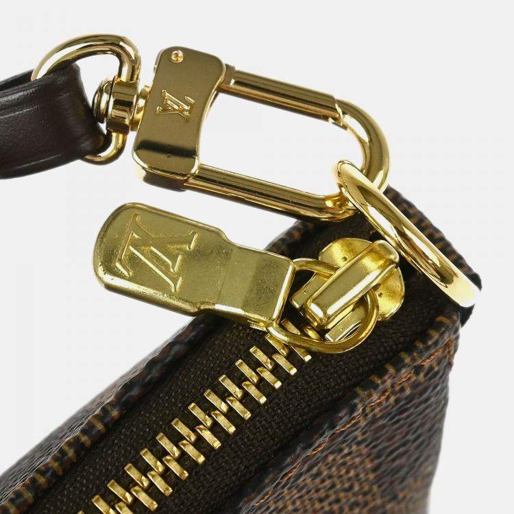 Pre Owned Louis Vuitton Pochette Accessoires Brown Damier Ebene Canvas Handbag