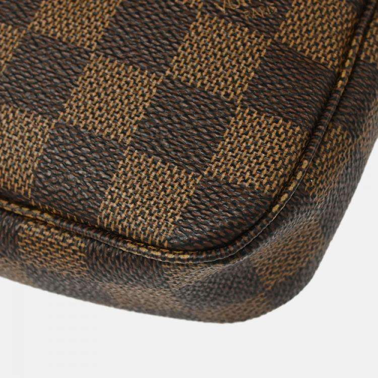 Pre Owned Louis Vuitton Pochette Accessoires Brown Damier Ebene Canvas Handbag