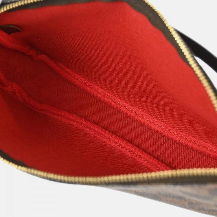 Pre Owned Louis Vuitton Pochette Accessoires Brown Damier Ebene Canvas Handbag