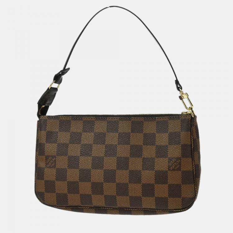 Pre Owned Louis Vuitton Pochette Accessoires Brown Damier Ebene Canvas Handbag