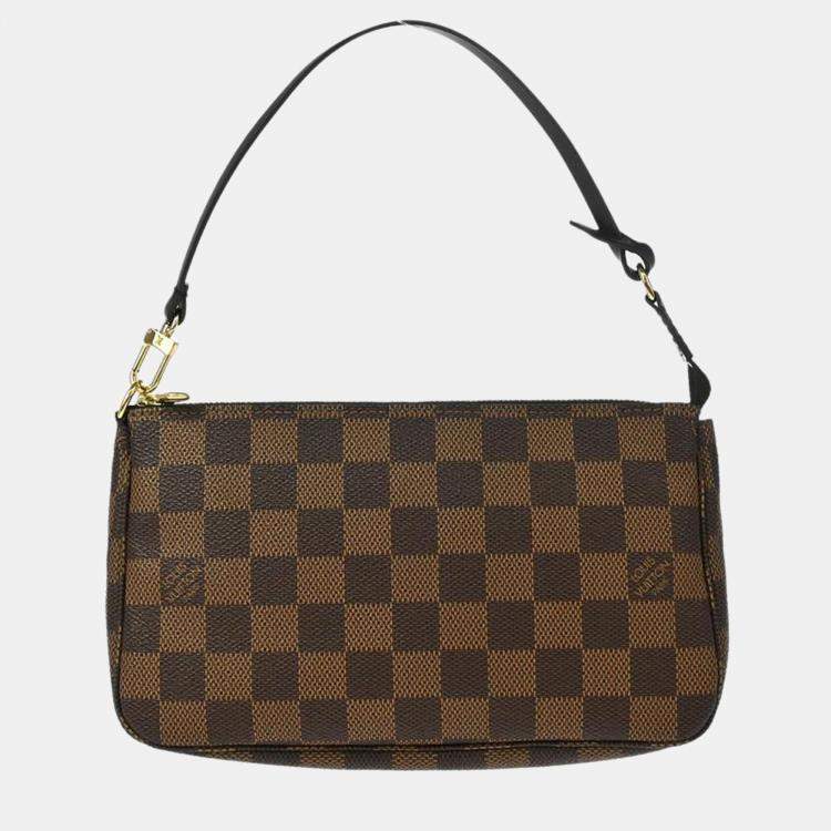 Pre Owned Louis Vuitton Pochette Accessoires Brown Damier Ebene Canvas Handbag