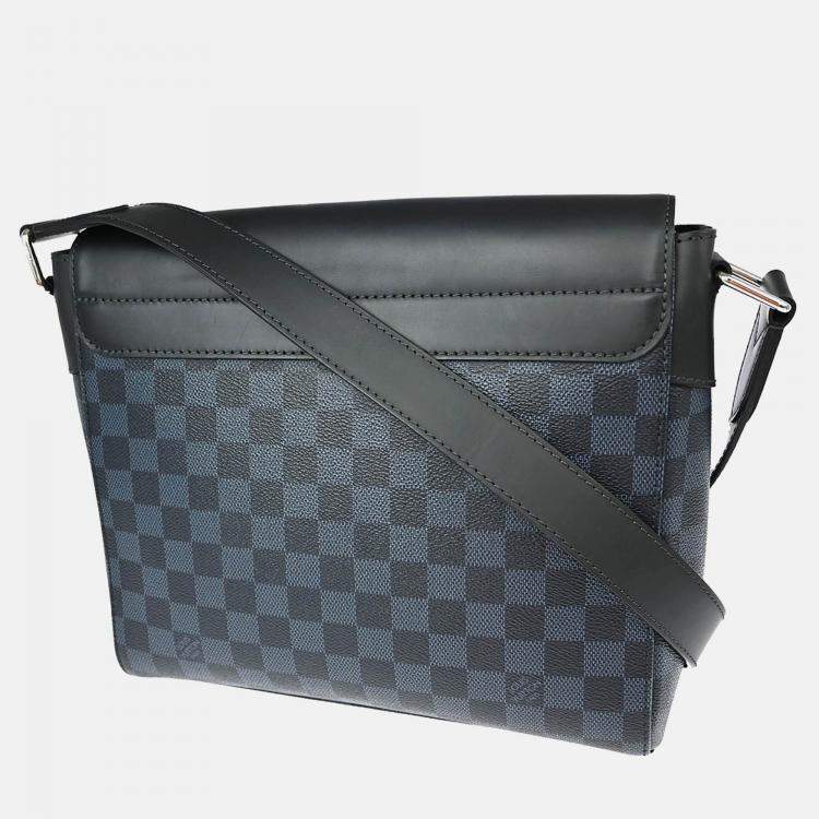 Pre Owned Louis Vuitton Damier Cobalt Newport MM Blue Canvas Crossbody Bag