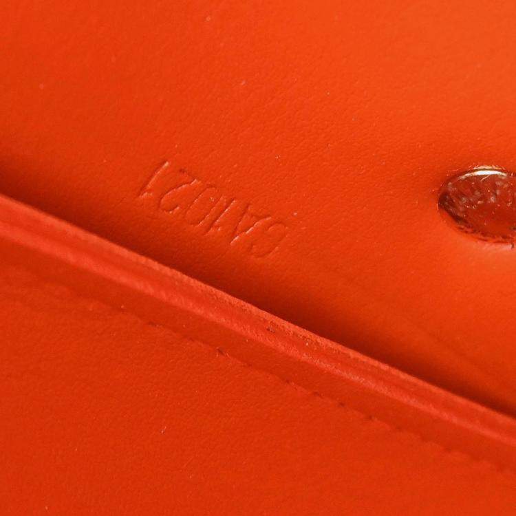 Pre Owned Louis Vuitton Lexington Orange Vernis Flower Patent Leather Shoulder Bag