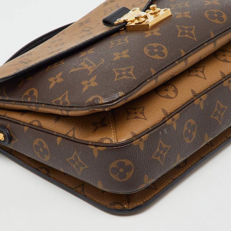 Pre Owned Louis Vuitton Monogram Reverse Canvas Pochette Metis Bag