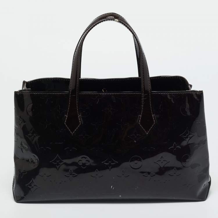 Pre Owned Louis Vuitton Amarante Monogram Vernis Leather Wilshire PM Bag