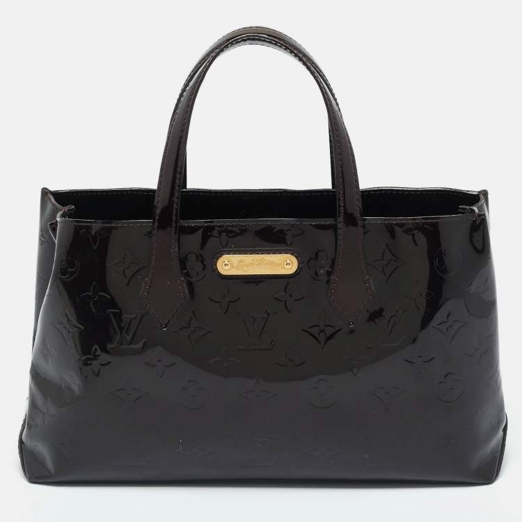 Pre Owned Louis Vuitton Amarante Monogram Vernis Leather Wilshire PM Bag