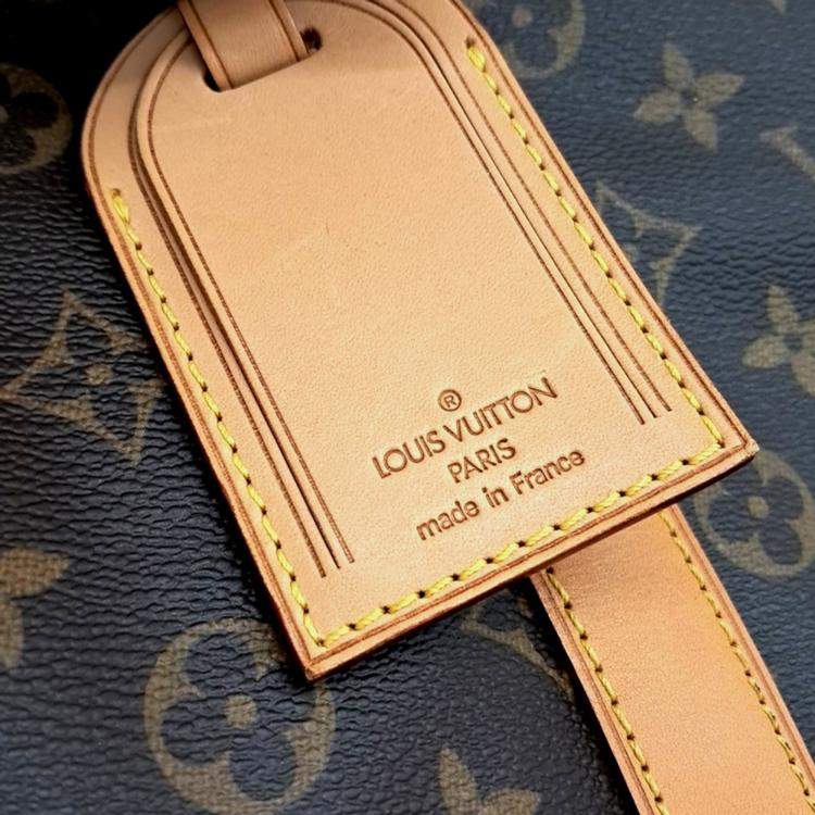 Pre Owned Louis Vuitton Bandouliere Keepall 55 Brown Monogram Coated Canvas Leather Handbag