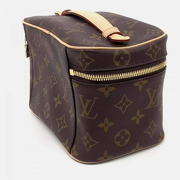 Pre Owned Louis Vuitton Nice Brown Coated Canvas Mini Handbag