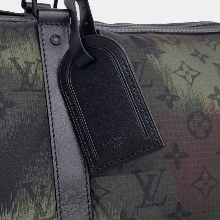Pre Owned Louis Vuitton Multicolor Fabric Camouflage Bandouliere Keepall 50