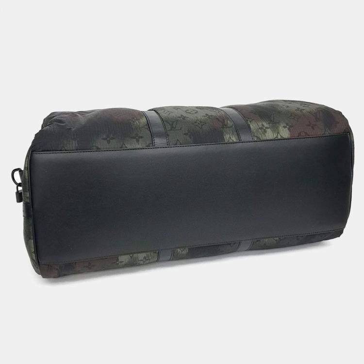 Pre Owned Louis Vuitton Multicolor Fabric Camouflage Bandouliere Keepall 50