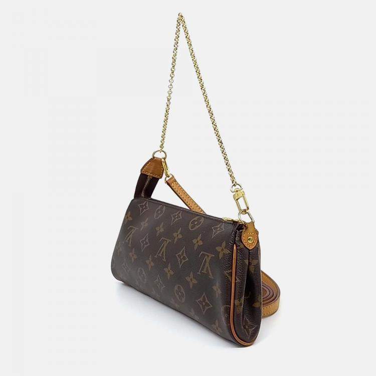 Pre Owned Louis Vuitton Brown Coated Canvas Monogram Eva Clutch
