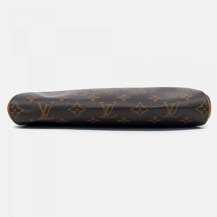 Pre Owned Louis Vuitton Brown Coated Canvas Monogram Eva Clutch