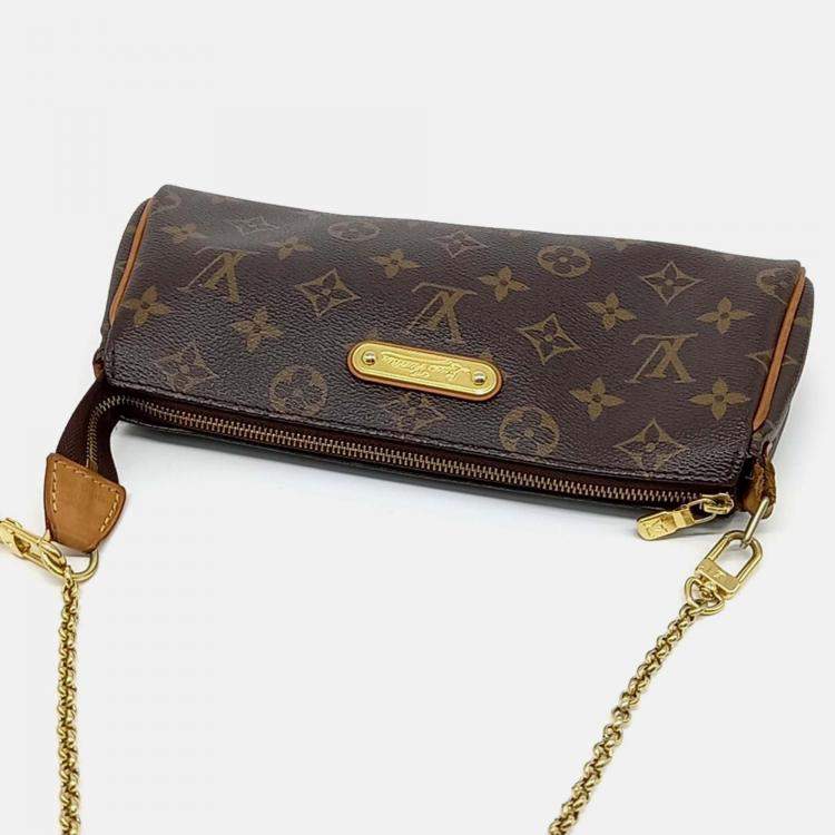 Pre Owned Louis Vuitton Brown Coated Canvas Monogram Eva Clutch