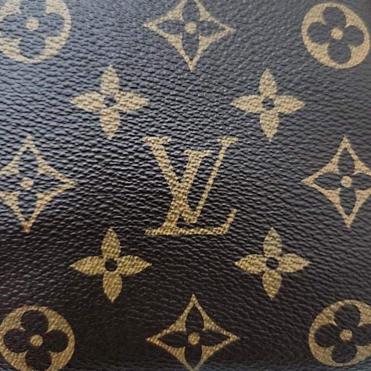 Pre Owned Louis Vuitton Brown Coated Canvas Monogram Bandouliere Keepall 55