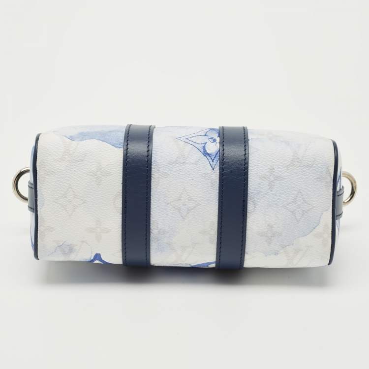 Pre Owned Louis Vuitton Blue/White Monogram Watercolor Canvas Keepall XS Bag