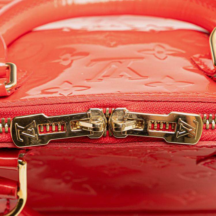 Pre Owned Louis Vuitton Orange Monogram Vernis Alma BB