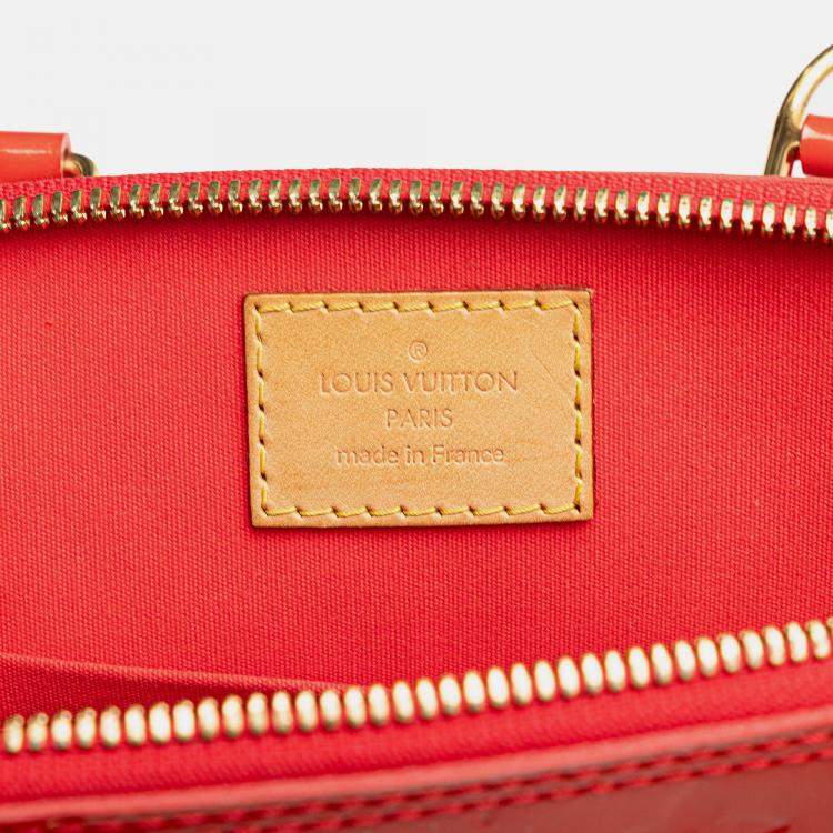 Pre Owned Louis Vuitton Orange Monogram Vernis Alma BB