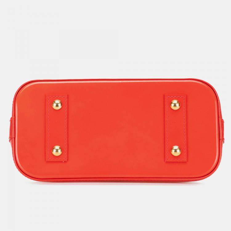 Pre Owned Louis Vuitton Orange Monogram Vernis Alma BB