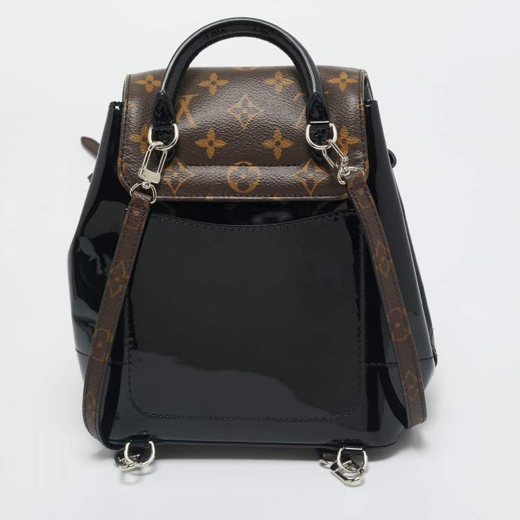 Pre Owned Louis Vuitton Black Monogram Patent Leather Hot Springs Backpack