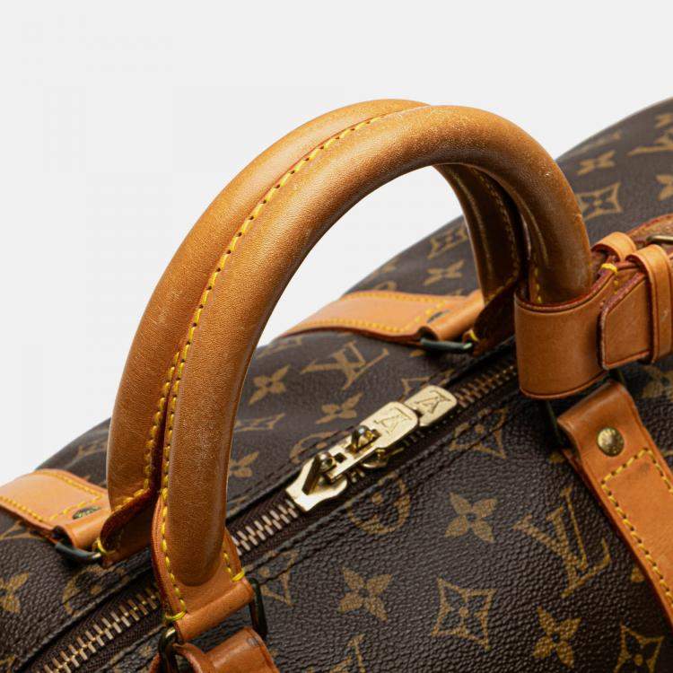 Pre Owned Louis Vuitton Brown Monogram Keepall Bandouliere 50