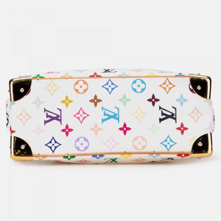 Pre Owned Louis Vuitton White Monogram Multicolore Trouville