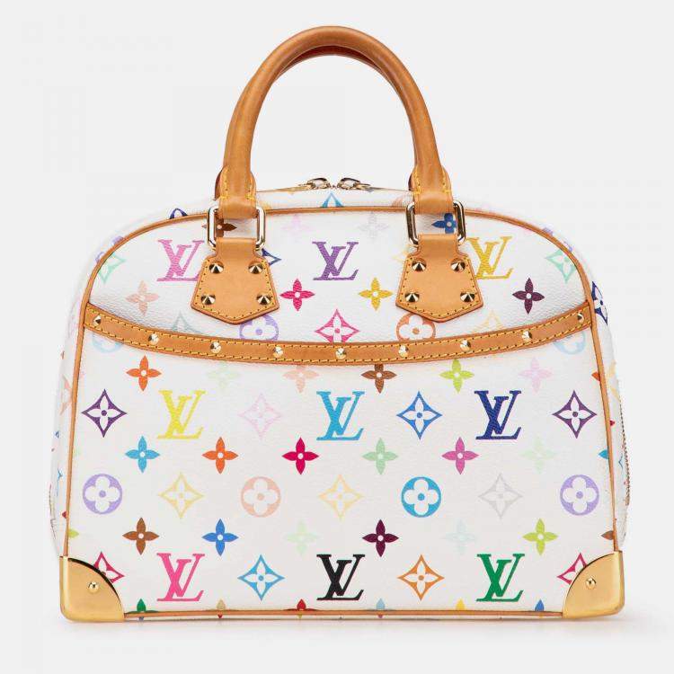 Pre Owned Louis Vuitton White Monogram Multicolore Trouville