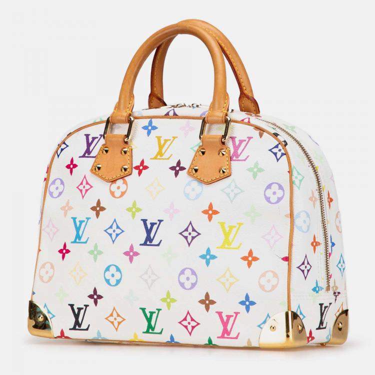 Pre Owned Louis Vuitton White Monogram Multicolore Trouville