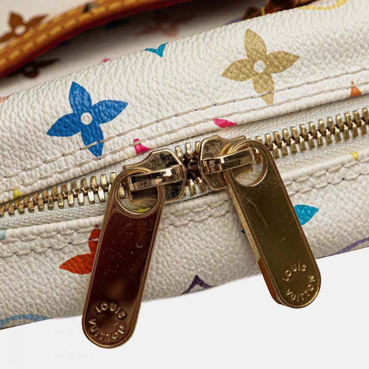 Pre Owned Louis Vuitton White Monogram Multicolore Trouville