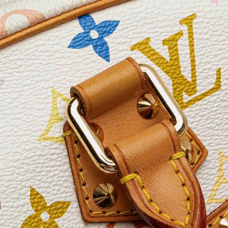 Pre Owned Louis Vuitton White Monogram Multicolore Trouville