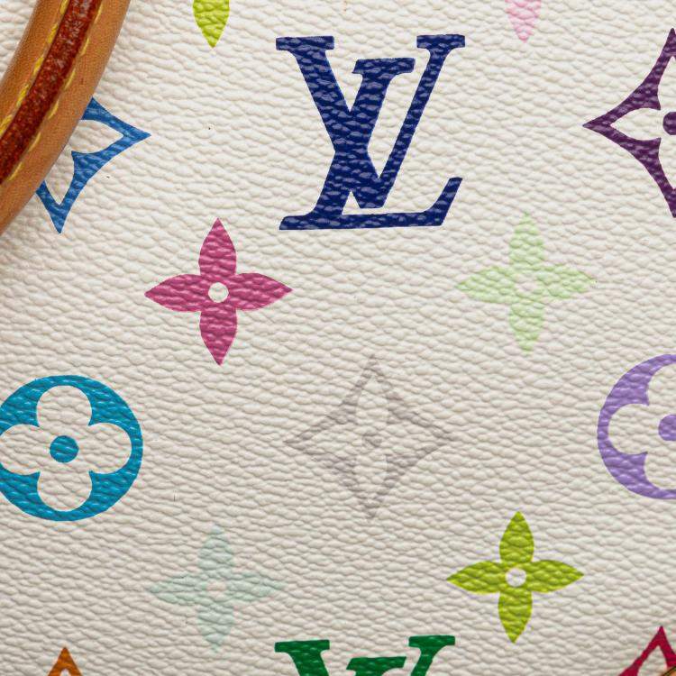 Pre Owned Louis Vuitton White Monogram Multicolore Trouville