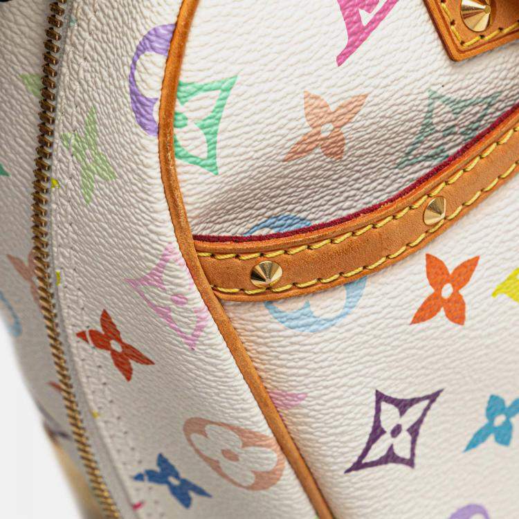Pre Owned Louis Vuitton White Monogram Multicolore Trouville