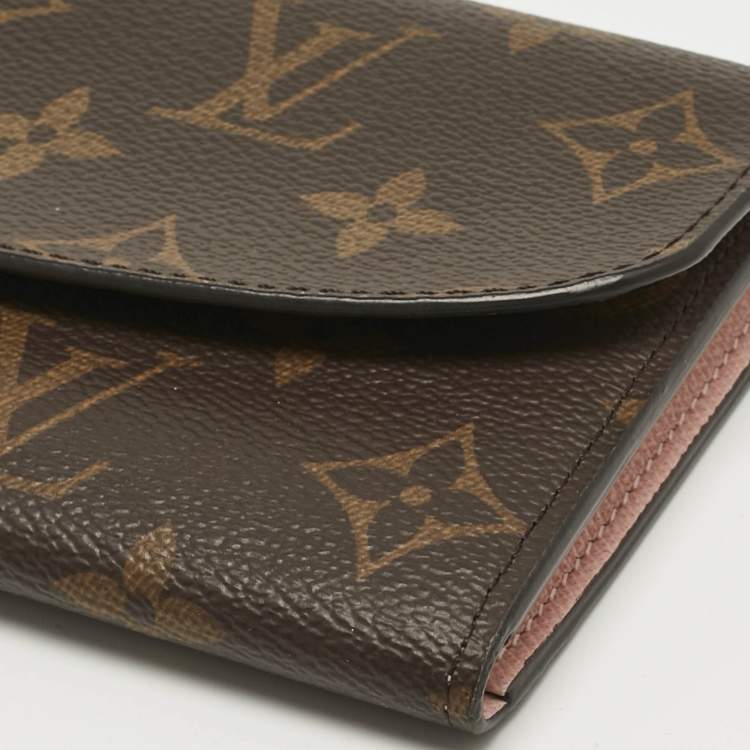 Pre Owned Louis Vuitton Rose Ballerine Damier Ebene Canvas Emilie Wallet
