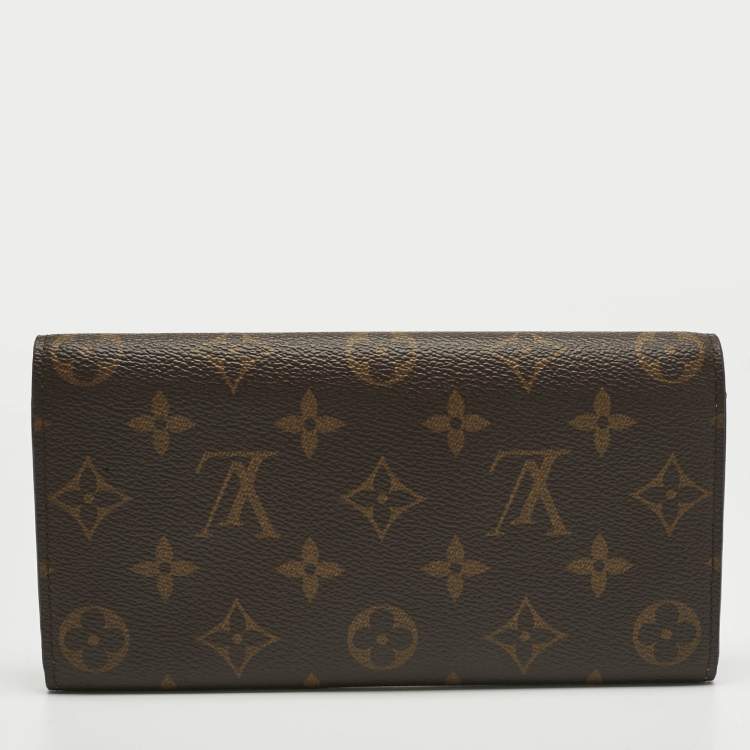 Pre Owned Louis Vuitton Rose Ballerine Damier Ebene Canvas Emilie Wallet