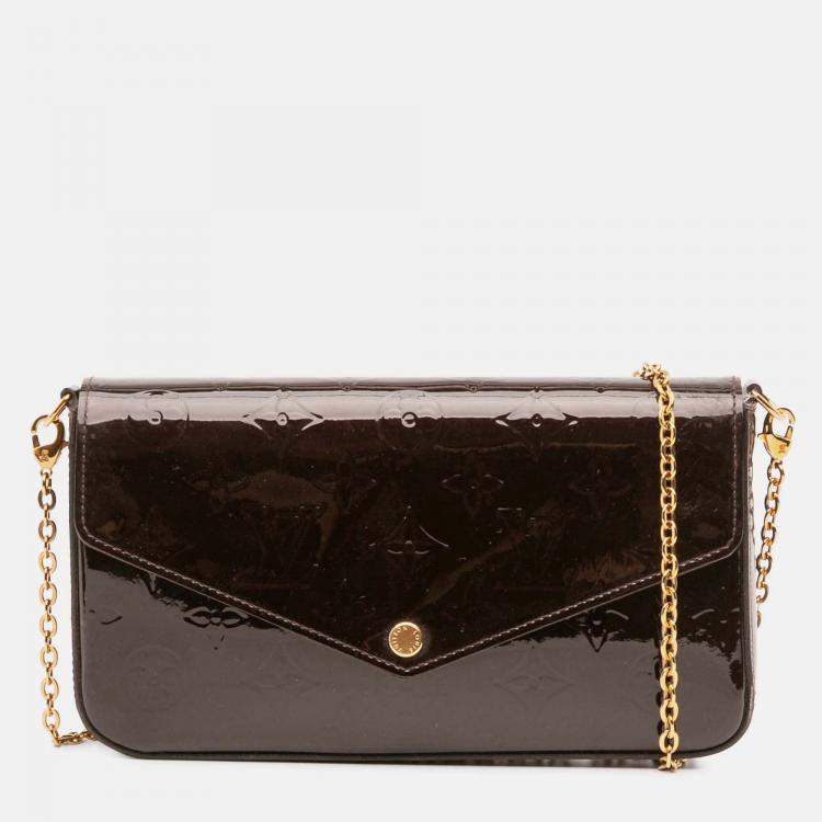 Pre Owned Louis Vuitton Purple Monogram Vernis Pochette Felicie