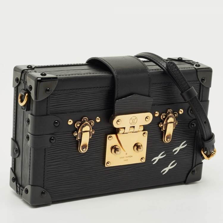 Pre Owned Louis Vuitton Black Epi Leather Petite Malle Bag