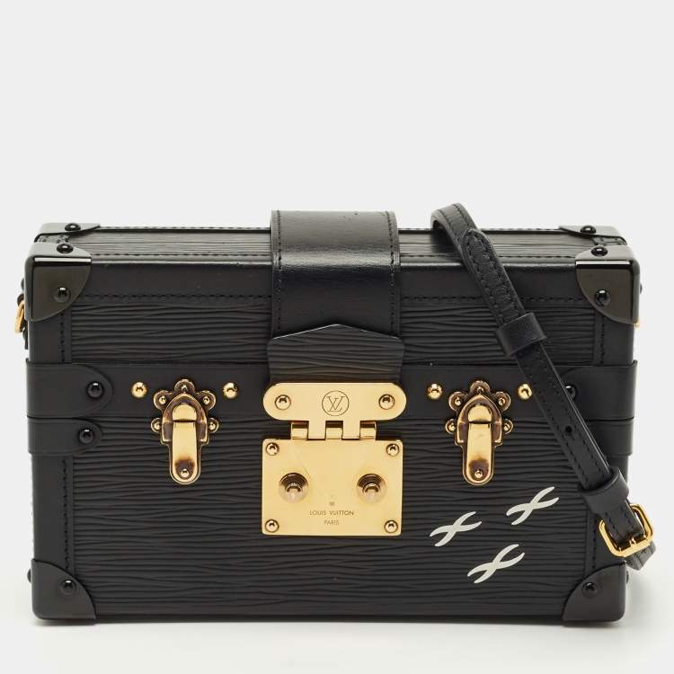 Pre Owned Louis Vuitton Black Epi Leather Petite Malle Bag