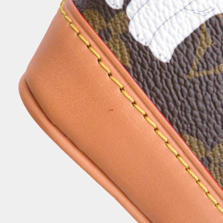 Pre Owned Louis Vuitton Nano Noe Azur Brown Monogram Canvas Shoulder Bag