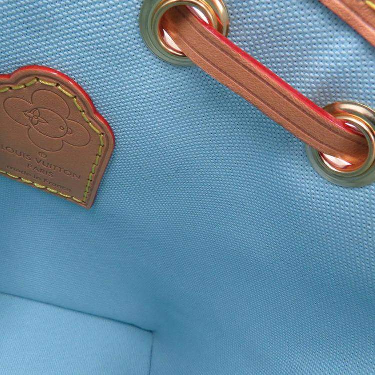 Pre Owned Louis Vuitton Nano Noe Azur Brown Monogram Canvas Shoulder Bag