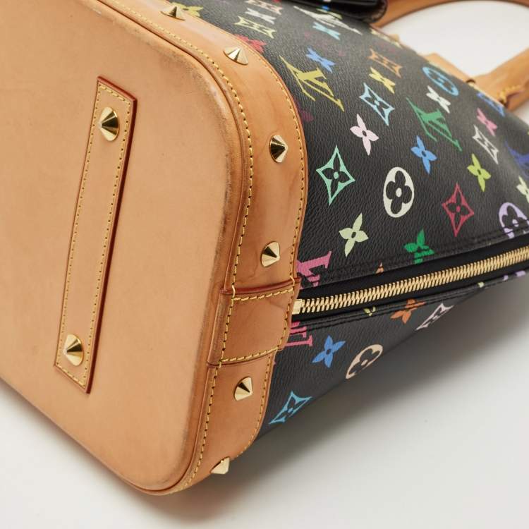 Pre Owned Louis Vuitton Black Multicolor Monogram Canvas Alma GM Bag