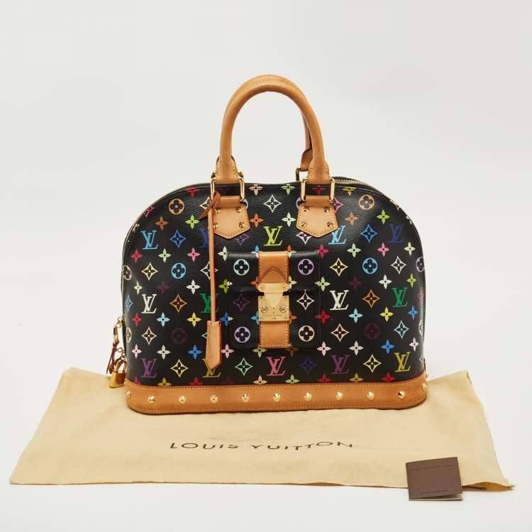 Pre Owned Louis Vuitton Black Multicolor Monogram Canvas Alma GM Bag