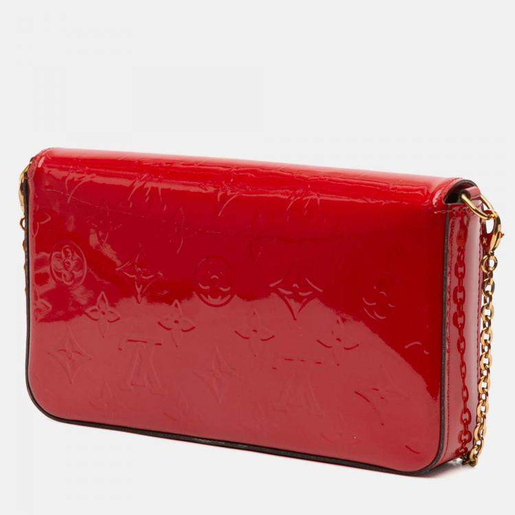 Pre Owned Louis Vuitton Red Monogram Vernis Pochette Felicie